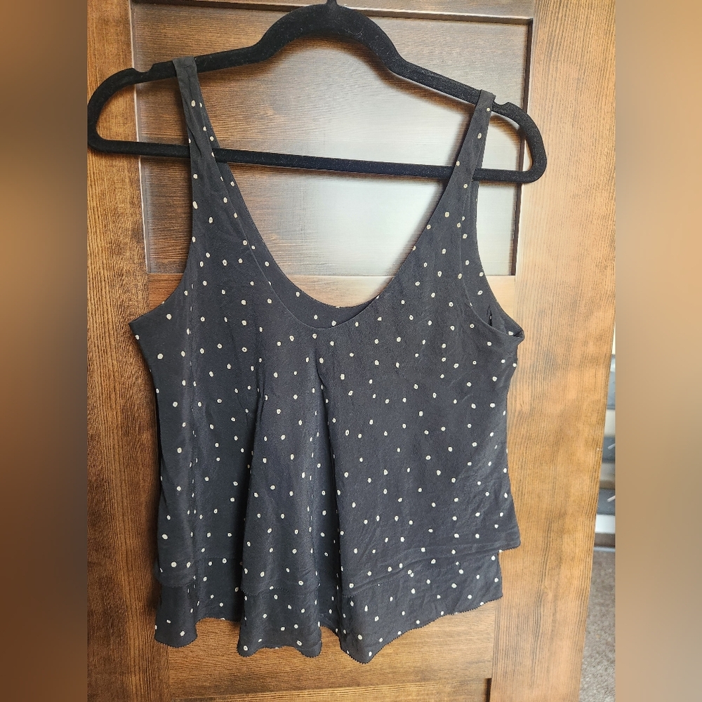 Babaton Black Tank Top with White Dots